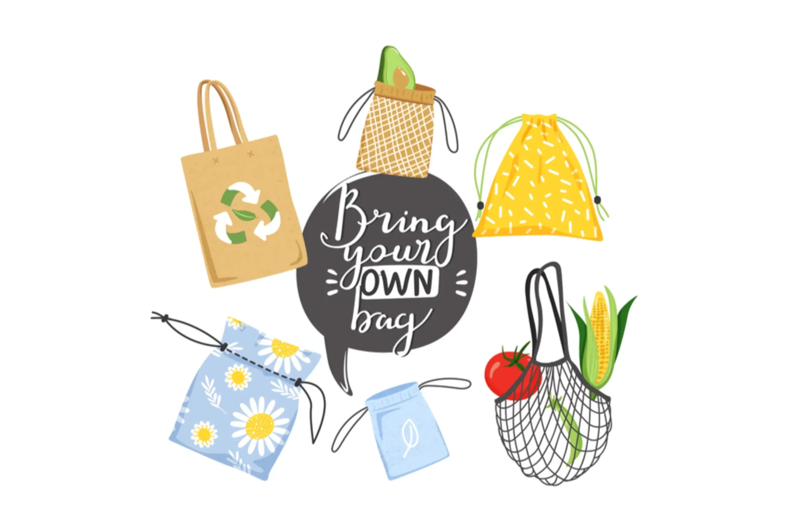 Sustainability 101: What To Do With Your Plastics 3 reusable bag graphic