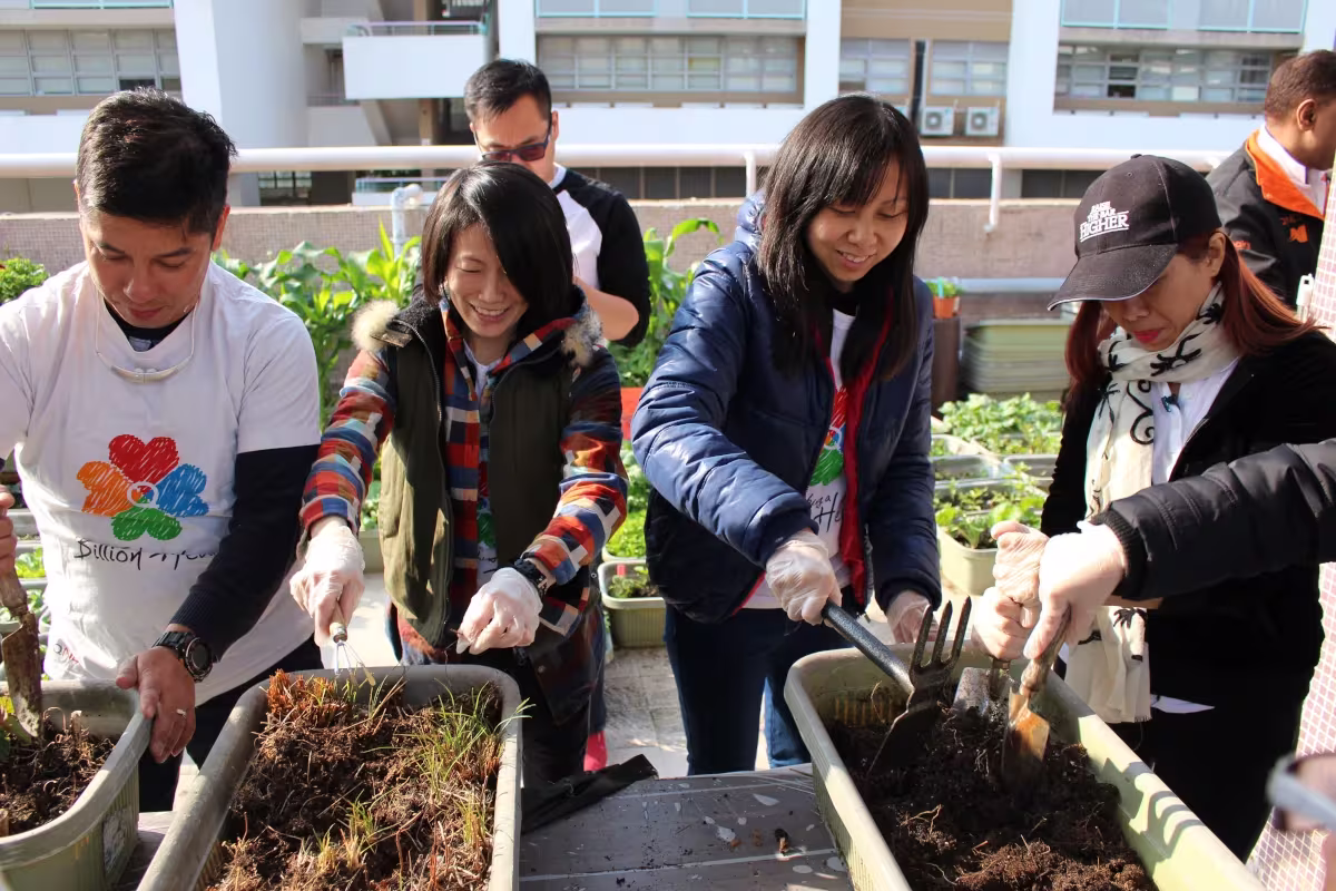 RYTHM staff planting trees