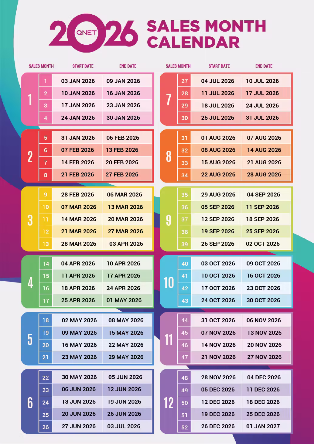 The 2026 Qnet Sales Calendar Is Here 2 QNET Sales Calendar