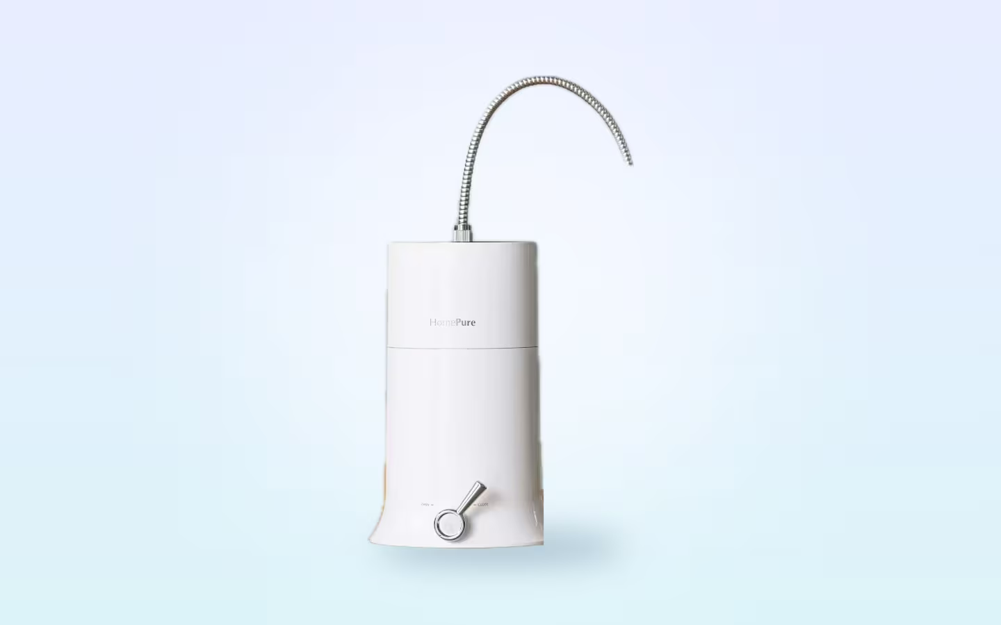 The HomePure Nova water filtration system helps remove bacteria from water.