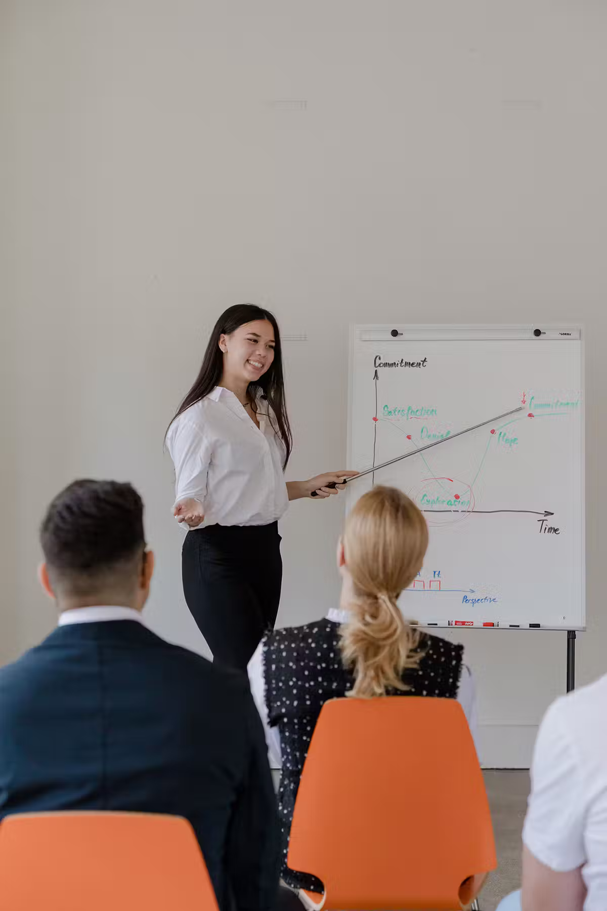 What Teachers Can Teach Us About Becoming Better Leaders 4 Young woman giving a business leadership presention to a group of people